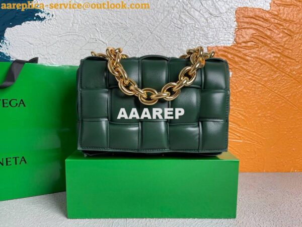 Replica Bottega Veneta BV 20206 Chain Cassette 631421 Dark Green Gold