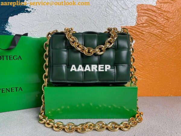 Replica Bottega Veneta BV 20206 Chain Cassette 631421 Dark Green Gold 2