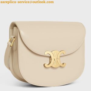 Replica Celine Besace Clea Bag in Beige Shiny Calfskin