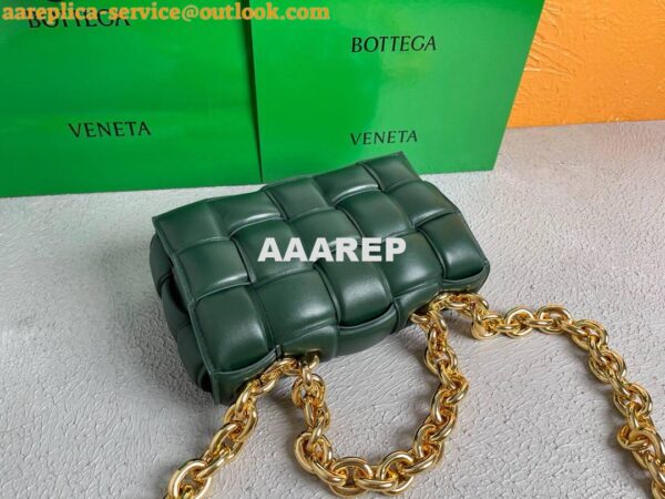 Replica Bottega Veneta BV 20206 Chain Cassette 631421 Dark Green Gold 6