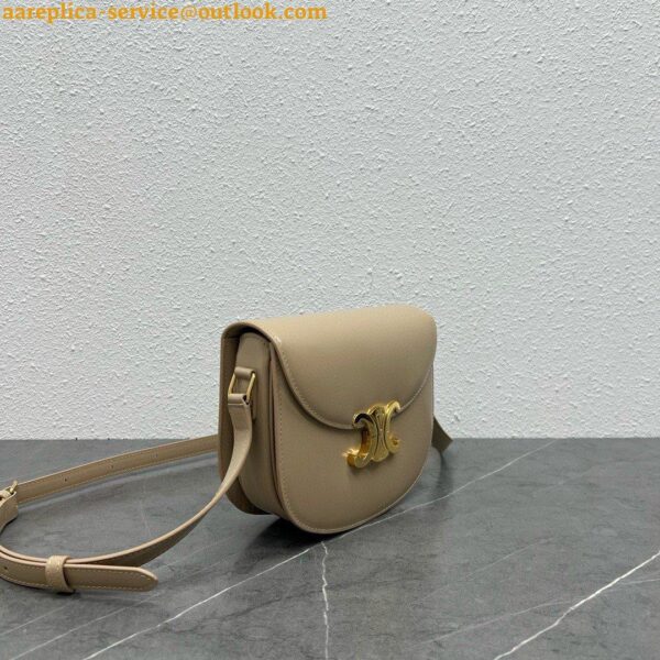 Replica Celine Besace Clea Bag in Beige Shiny Calfskin 13