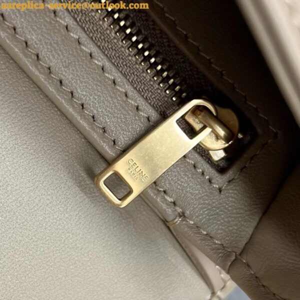 Replica Celine Besace Clea Bag in Beige Shiny Calfskin 16