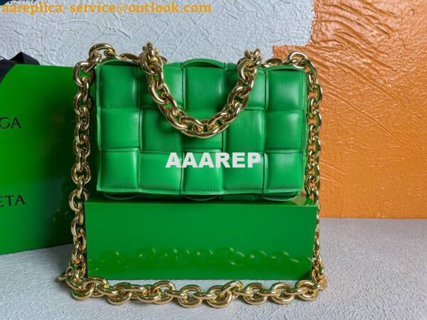 Replica Bottega Veneta BV 20206 Chain Cassette 631421 Grass Green Gold 4