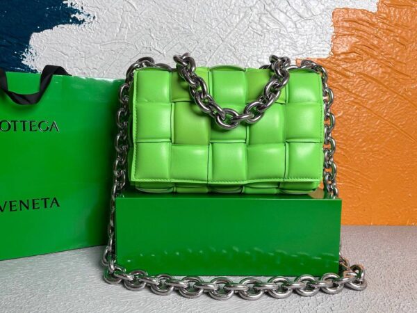 Replica Bottega Veneta BV 20206 Chain Cassette 631421 Grass green Silver 3