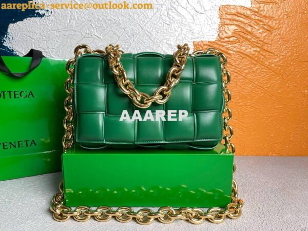 Replica Bottega Veneta BV 20206 Chain Cassette 631421 Green Gold 2