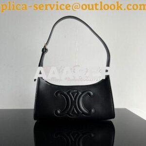 Replica Celine Shoulder Bag Cuir Triomphe In Smooth Calfskin 198153 Bl 2