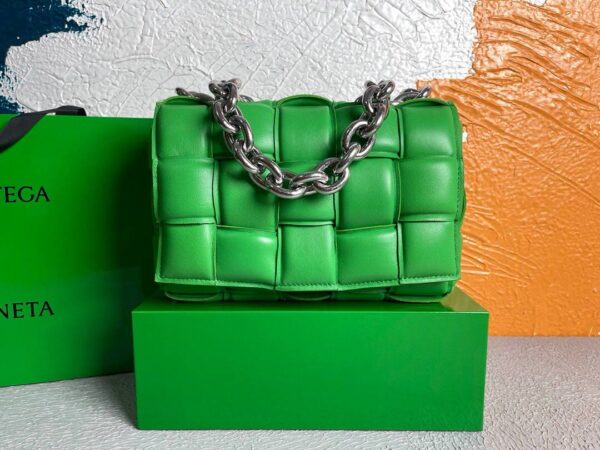 Replica Bottega Veneta BV 20206 Chain Cassette 631421 Green Silver