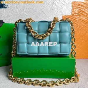 Replica Bottega Veneta BV 20206 Chain Cassette 631421 Light Blue Gold 2