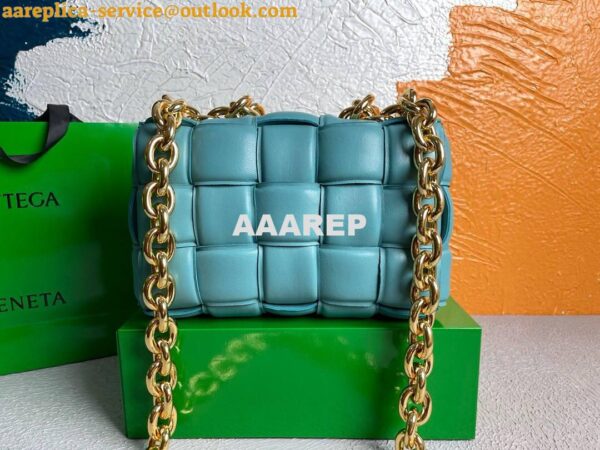 Replica Bottega Veneta BV 20206 Chain Cassette 631421 Light Blue Gold 3