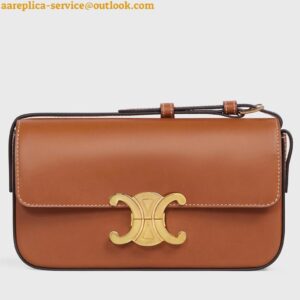 Replica Celine Claude Shoulder Bag in Brown Calfskin