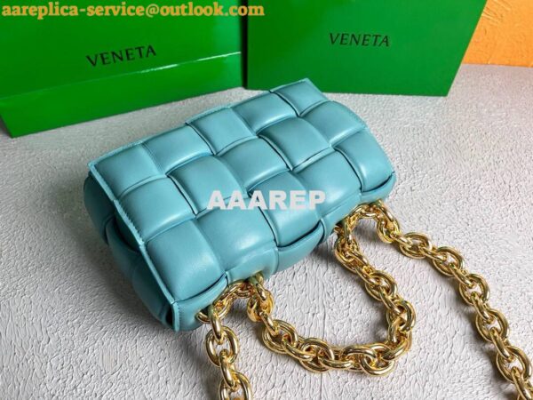 Replica Bottega Veneta BV 20206 Chain Cassette 631421 Light Blue Gold 6