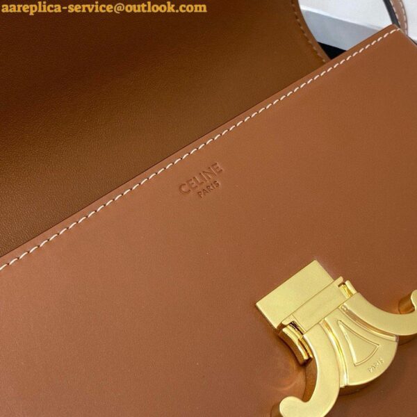 Replica Celine Claude Shoulder Bag in Brown Calfskin 3