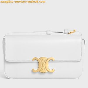 Replica Celine Claude Shoulder Bag in White Calfskin