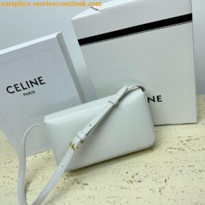 Replica Celine Claude Shoulder Bag in White Calfskin 2