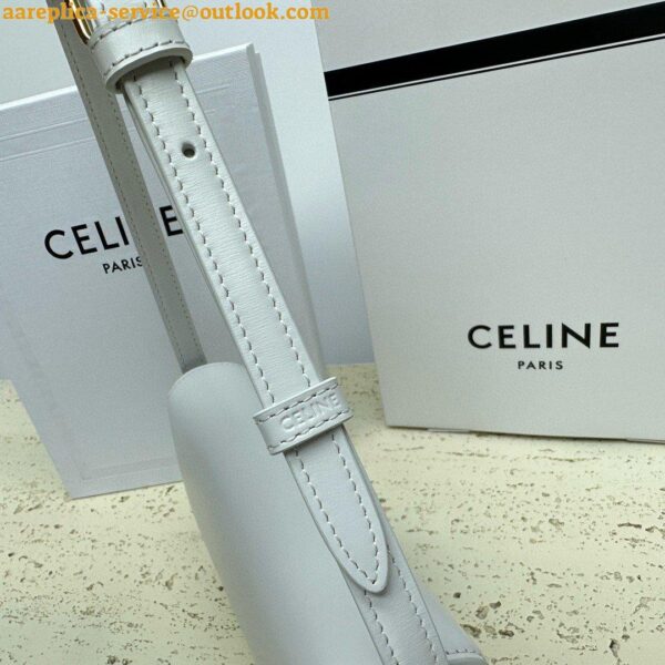 Replica Celine Claude Shoulder Bag in White Calfskin 8