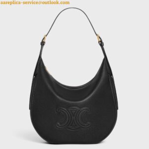 Replica Celine Heloise Cuir Triomphe Bag in Black Calfskin