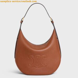 Replica Celine Heloise Cuir Triomphe Bag in Brown Calfskin