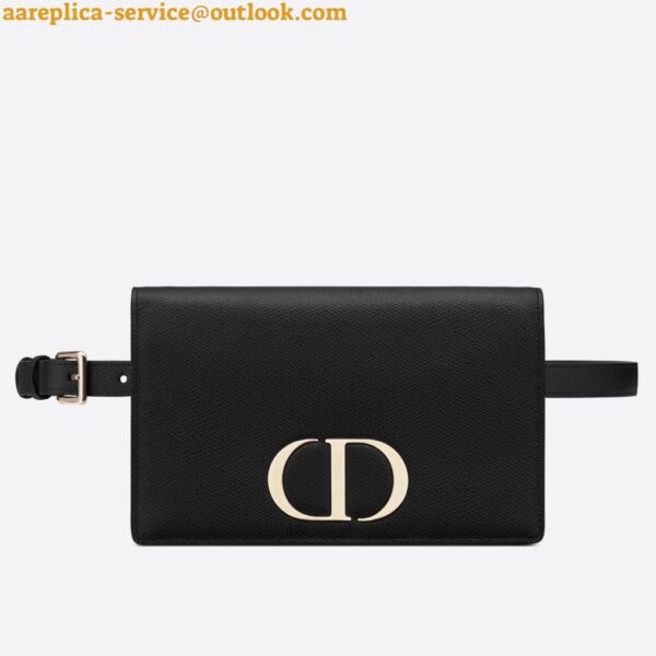 Replica Dior 30 Montaigne 2 In 1 Belt Bag In Black Calfskin