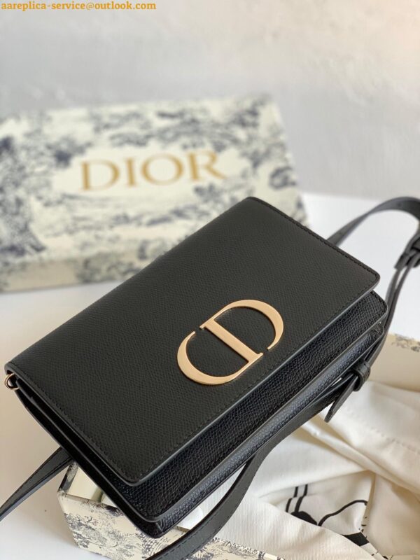 Replica Dior 30 Montaigne 2 In 1 Belt Bag In Black Calfskin 6