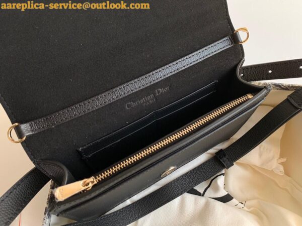 Replica Dior 30 Montaigne 2 In 1 Belt Bag In Black Calfskin 10