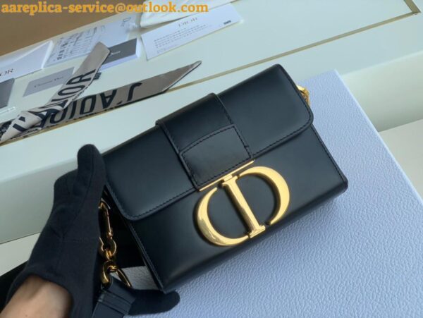 Replica Dior 30 Montaigne Avenue Bag In Black Box Calfskin 6