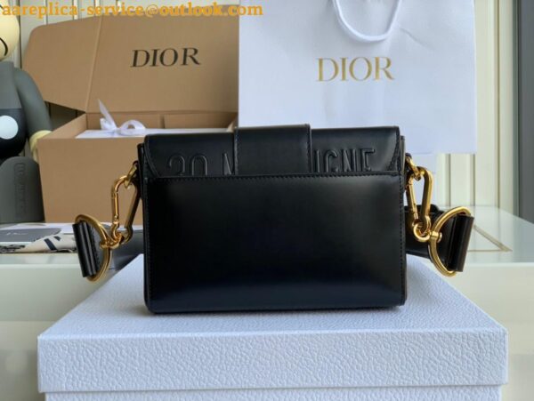 Replica Dior 30 Montaigne Avenue Bag In Black Box Calfskin 9