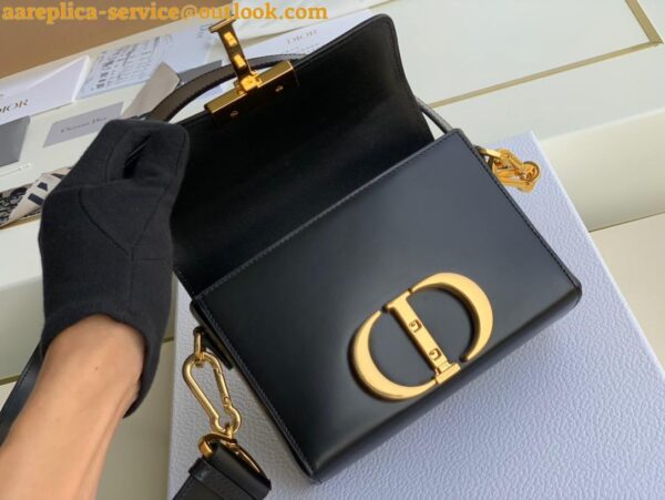 Replica Dior 30 Montaigne Avenue Bag In Black Box Calfskin 10