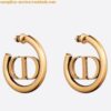 Replica Dior Clair D Lune Earrings In Gold-Finish Metal and White Crystals 2