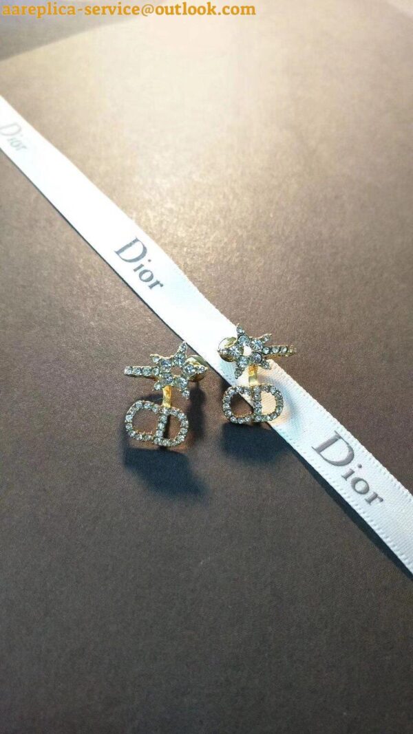 Replica Dior Clair D Lune Earrings In Gold-Finish Metal and White Crystals 8