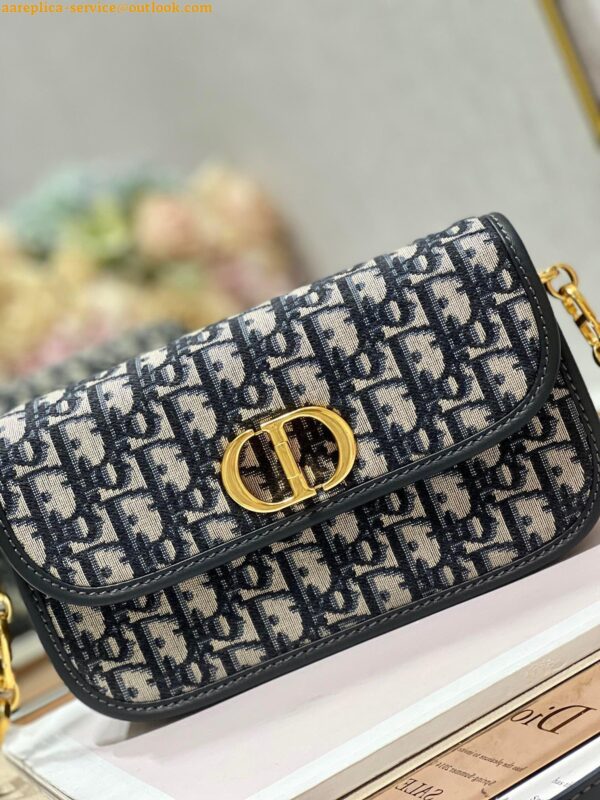 Replica Dior 30 Montaigne Avenue Bag In Blue Dior Oblique Jacquard 21