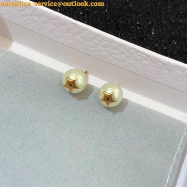 Replica Dior J'Adior Earrings In Antique Gold Metal and Pearls 7