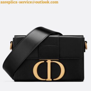 Replica Dior 30 Montaigne Box Bag In Black Box Calfskin