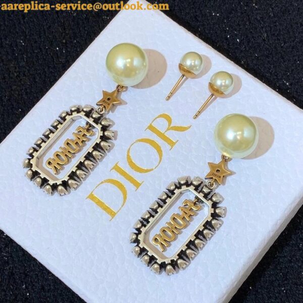 Replica Dior Tribales Earrings In Antique Gold and Palladium-Finish Metal 10