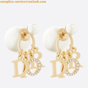 Replica Dior Tribales Earrings in Metal and White Pearls and Multicolor Crystals 2