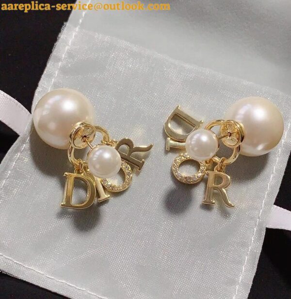 Replica Dior Tribales Earrings in Metal and White Pearls and Multicolor Crystals 5