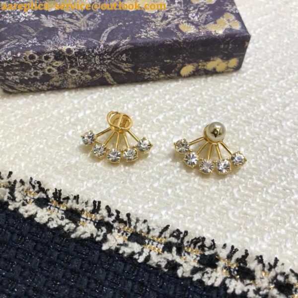 Replica Dior Tribales Earrings in Metal and White Pearls and Multicolor Crystals 11