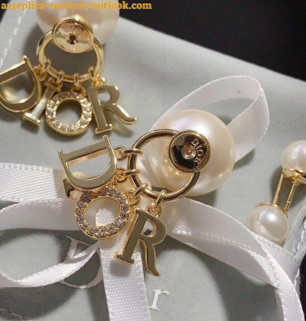 Replica Dior Tribales Earrings in Metal and White Pearls and Multicolor Crystals 17