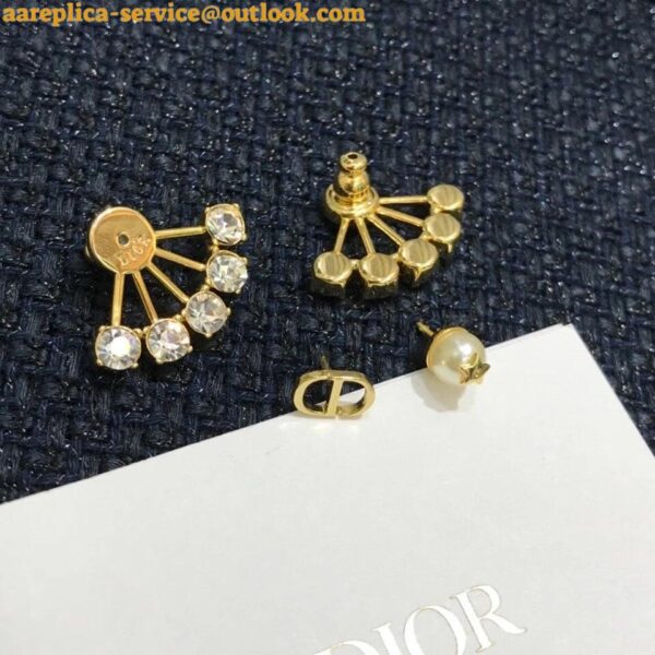 Replica Dior Tribales Earrings in Metal and White Pearls and Multicolor Crystals 23