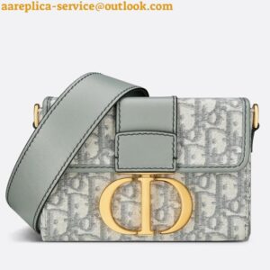 Replica Dior 30 Montaigne Box Bag In Gray Dior Oblique Jacquard