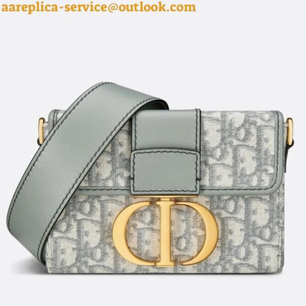 Replica Dior 30 Montaigne Box Bag In Gray Dior Oblique Jacquard 3