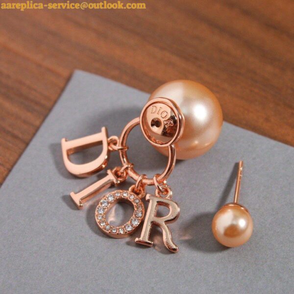 Replica Dior Tribales Earrings In Rose Gold Metal Pearls and Crystals 6