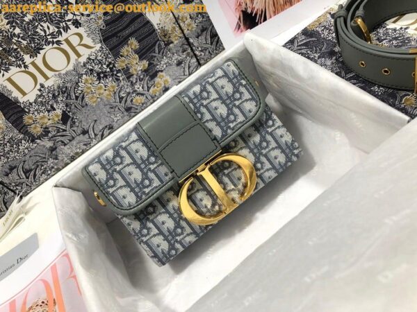 Replica Dior 30 Montaigne Box Bag In Gray Dior Oblique Jacquard 2