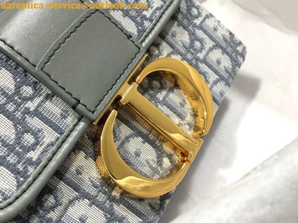 Replica Dior 30 Montaigne Box Bag In Gray Dior Oblique Jacquard 9