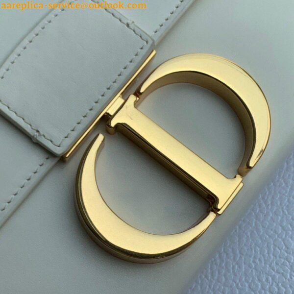 Replica Dior 30 Montaigne Box Bag In White Box Calfskin 5