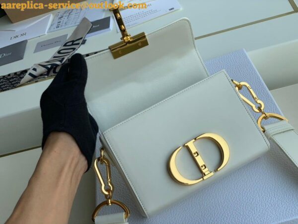 Replica Dior 30 Montaigne Box Bag In White Box Calfskin 7