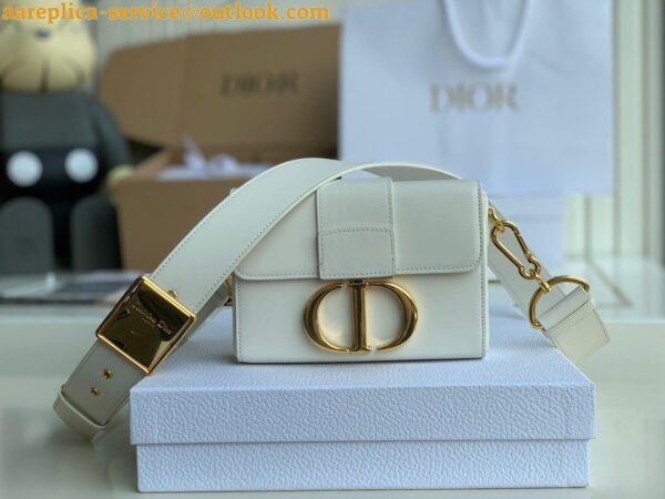 Replica Dior 30 Montaigne Box Bag In White Box Calfskin 10