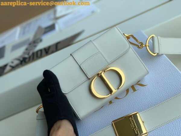 Replica Dior 30 Montaigne Box Bag In White Box Calfskin 11