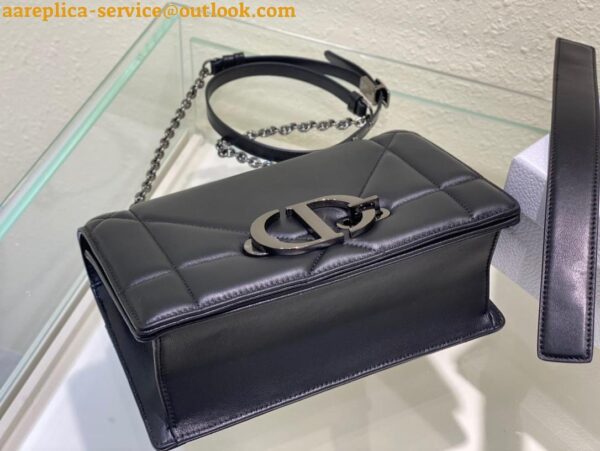 Replica Dior 30 Montaigne Chain Bag With Handle In Black Lambskin 4