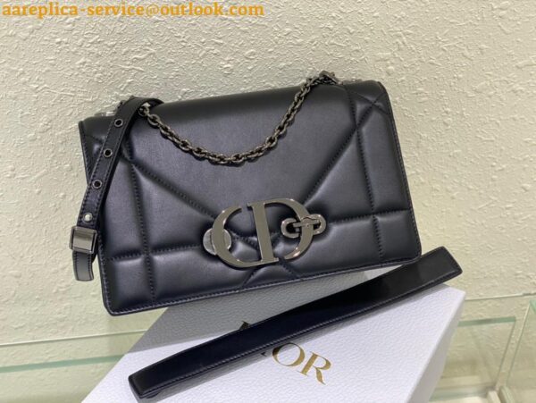 Replica Dior 30 Montaigne Chain Bag With Handle In Black Lambskin 5