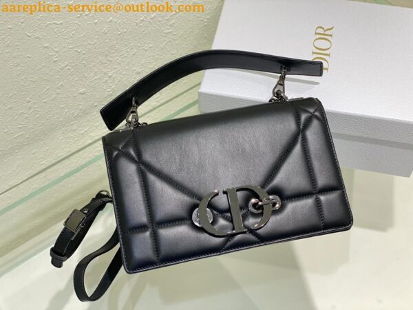 Replica Dior 30 Montaigne Chain Bag With Handle In Black Lambskin 6